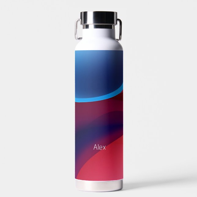 Bouteille D'eau École abstraite bleu foncé violet (Avant)