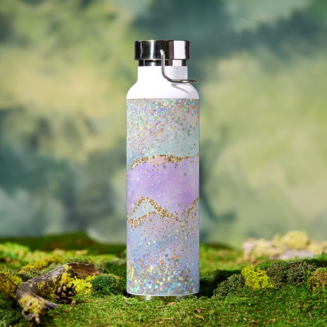 Bouteille D'eau Effet de Parties scintillant rose holographique Si (Extérieur)