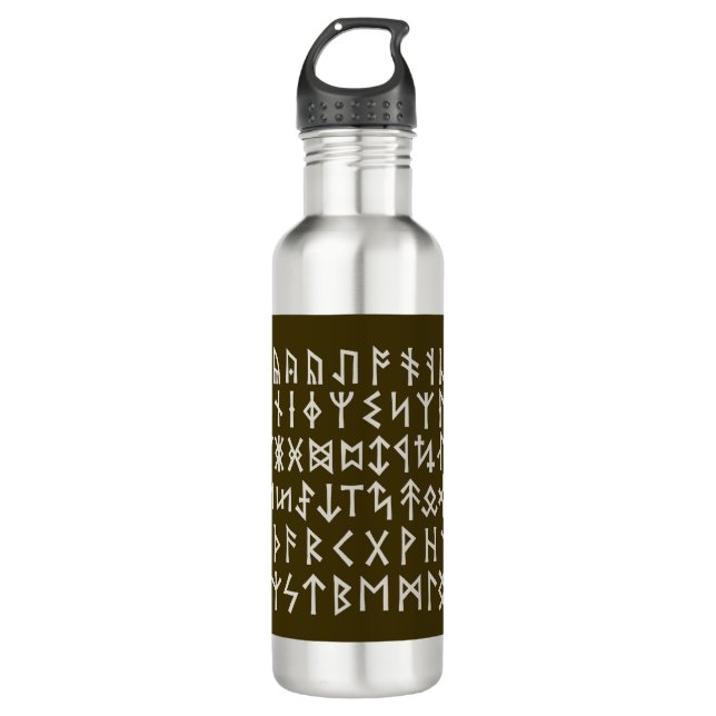 Bouteille D'eau Elder Futhark Runes (Devant)