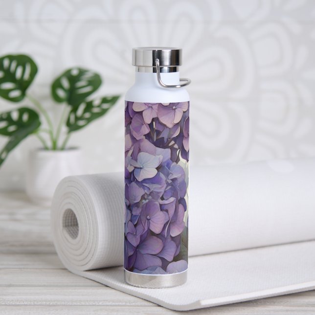 Bouteille D'eau élégant doux clair violet floral (Yoga)