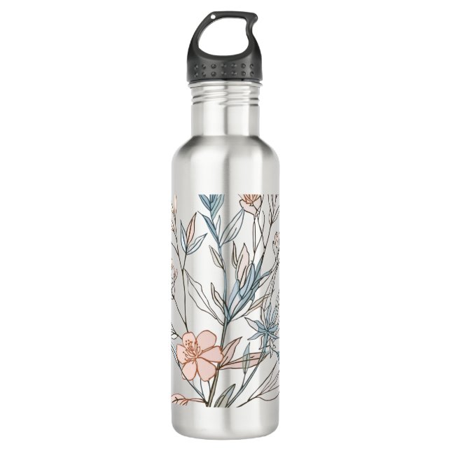 Bouteille D'eau Elegant Floral Bloom Art | Modern Botanical Flower (Devant)