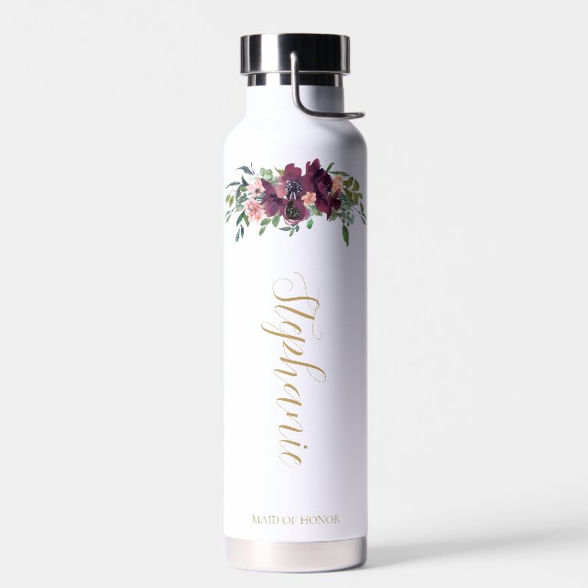 Bouteille D'eau Elégant Floral Personnalisé Bridesmaid Proposition (Gauche)