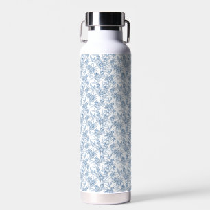 Bouteille D'eau Élégant motif floral Toile de Jouy bleue française