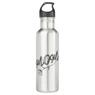 Bouteille D'eau Élégant script "MOM" avec design de fleurs