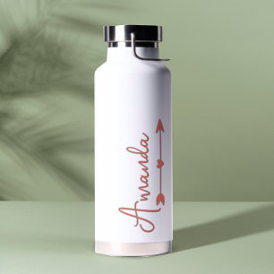 Bouteille D'eau Élégant script personnalisé Heart Bridesmaid