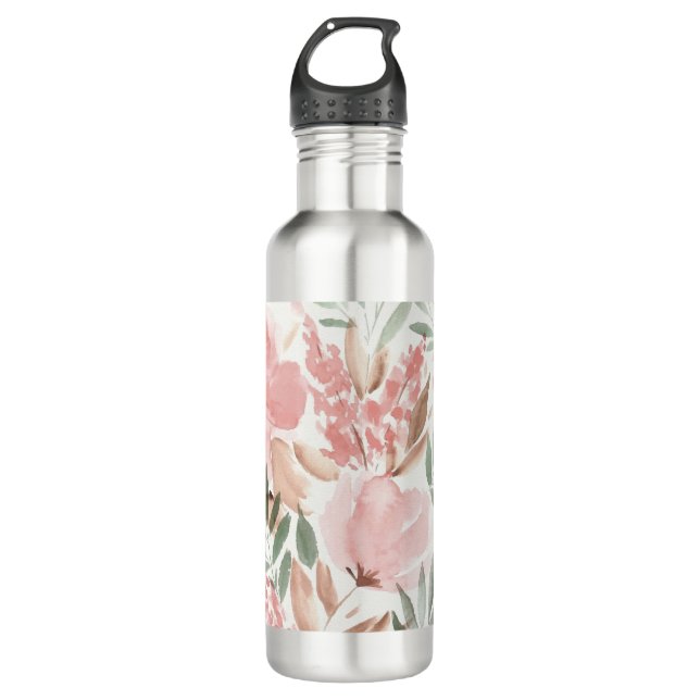 Bouteille D'eau Elégante aquarelle florale (Devant)