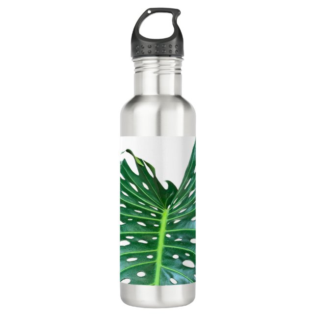 Bouteille D'eau Elégante feuille de palmier tropicale jungle tropi (Devant)
