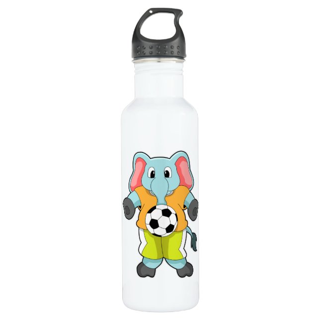Bouteille D'eau Eléphant au sport de football (Devant)