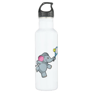 Bouteille D'eau Elephant au Tennis avec raquette de tennis