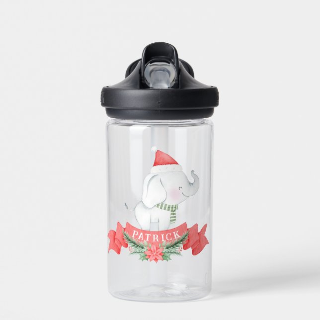 Bouteille D'eau Eléphant mignon | Noël (Avant)
