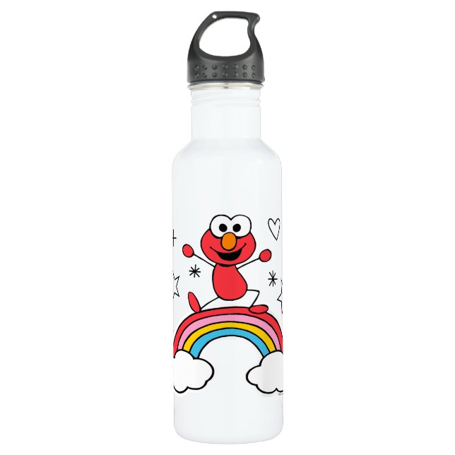 Bouteille D'eau Elmo Rainbow Doodley Graphic (Devant)