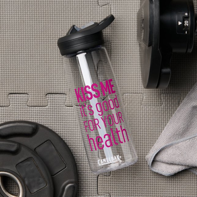 Bouteille D'eau Embrasse-moi c'est bon pour ta santé (Salle de sport (pivoté))