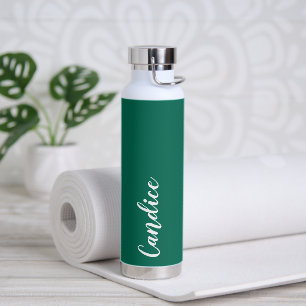 Bouteille D'eau Emerald Green Stylisé Mariage Bridesmaid Nom