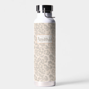 Bouteille D'eau Empreinte de léopard beige.