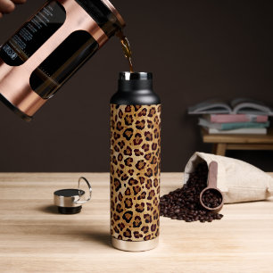 Bouteille D'eau Empreinte de léopard de texture rustique