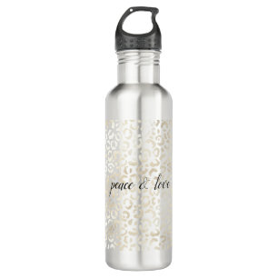 Bouteille D'eau Empreinte de léopard Gold Blanc