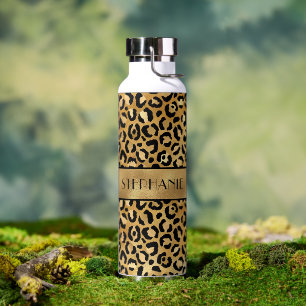 Bouteille D'eau Empreinte de léopard Or Chic Personnalisé