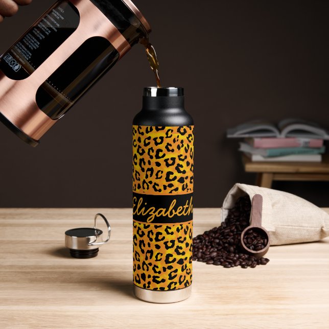 Bouteille D'eau Empreinte de léopard personnalisé (Gym)