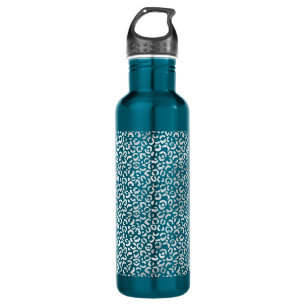 Bouteille D'eau Empreinte de léopard Silver Glam