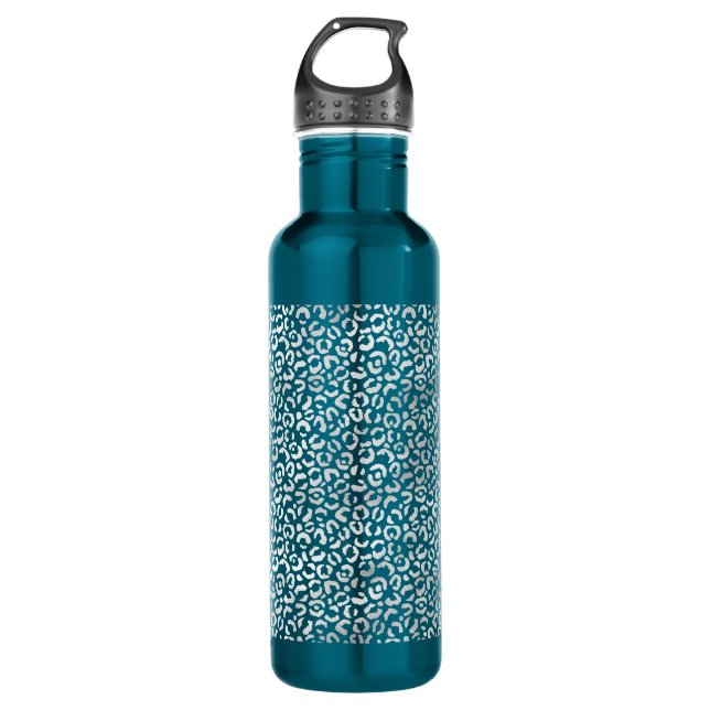 Bouteille D'eau Empreinte de léopard Silver Glam (Devant)
