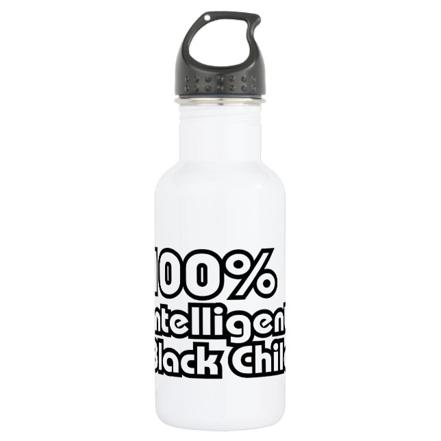 Bouteille D'eau En Acier Inoxydable 100% Enfant noir intelligent (Devant)