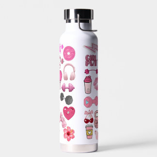 Bouteille d'eau en acier inoxydable à motif de gym