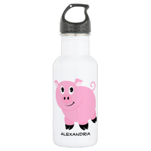 Bouteille D'eau En Acier Inoxydable Adorable Cochon rose Personnalisé Carton Piggy