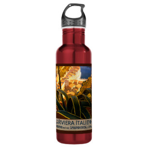 Bouteille D'eau En Acier Inoxydable Affiche italienne Riviera Europe Italy Travel
