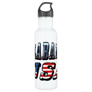 Bouteille D'eau En Acier Inoxydable Alabama Photo et USA Flag Font