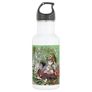 Bouteille D'eau En Acier Inoxydable alice aventure cartes merveille pays chapeau lapin