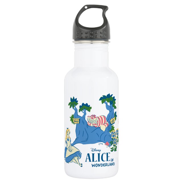 Bouteille D'eau En Acier Inoxydable Alice et Cheshire Cat (Devant)