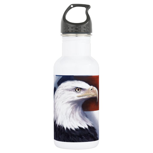 Bouteille D'eau En Acier Inoxydable Américain Eagle et drapeau (Devant)