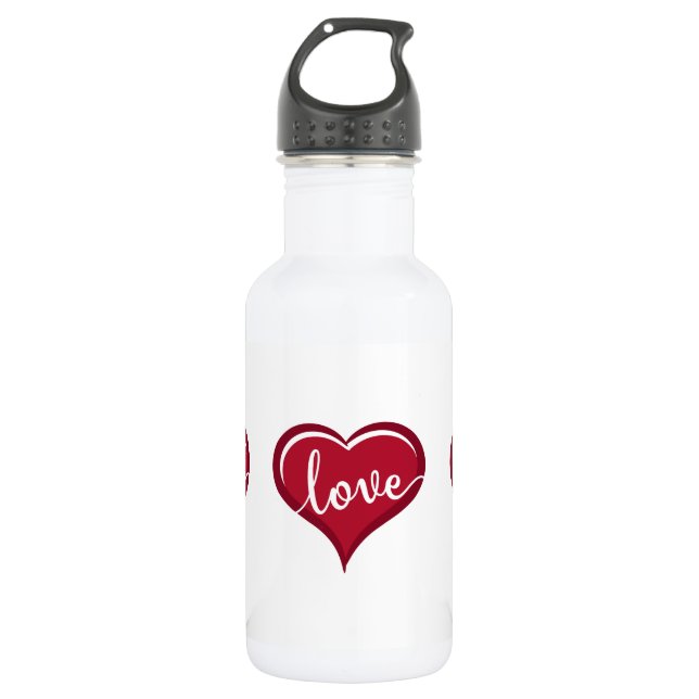Bouteille D'eau En Acier Inoxydable amour dans les valentines cardiaques (Devant)