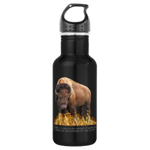 Bouteille D'eau En Acier Inoxydable Animal Totem Spirituel, Bison, Inspiration Buffalo