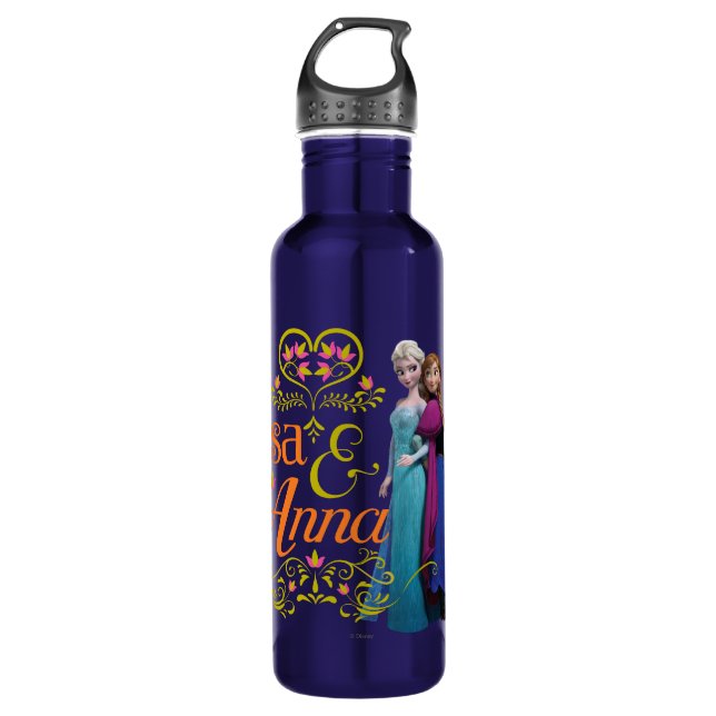 Bouteille D'eau En Acier Inoxydable Anna et Elsa| Retour arrière (Devant)