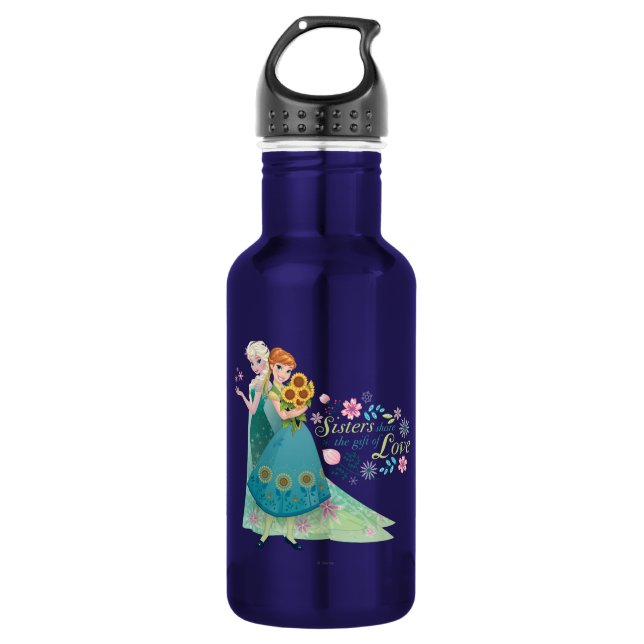 Bouteille D'eau En Acier Inoxydable Anna et Elsa| Soeur Amour (Devant)