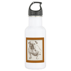 Bouteille D'eau En Acier Inoxydable Art anglais de chien de bouledogue tiré des mots