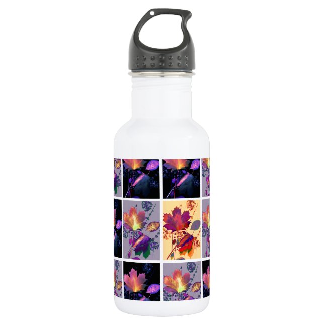 Bouteille D'eau En Acier Inoxydable Autumn Leaves Rustic Patchwork (Devant)