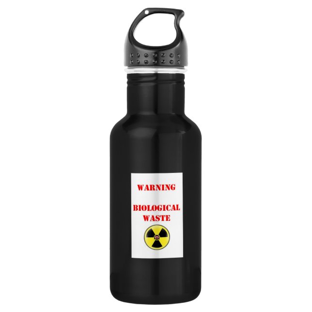 Bouteille D'eau En Acier Inoxydable avertissement de déchets biologiques (Devant)