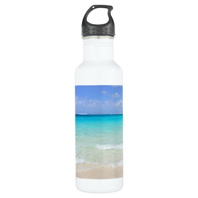 Bouteille D'eau En Acier Inoxydable Azure Blue Caribbean Tropical Beach (Devant)