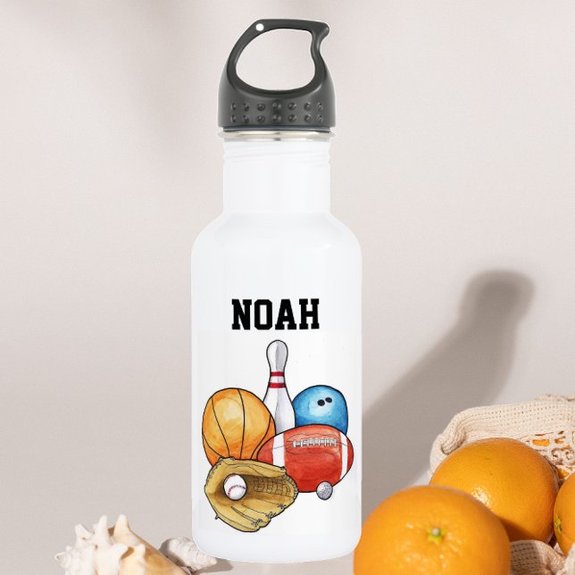 Bouteille D'eau En Acier Inoxydable Balles de sport personnalisées (Créateur téléchargé)