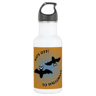 Bouteille D'eau En Acier Inoxydable Bats d'Halloween bleu orange