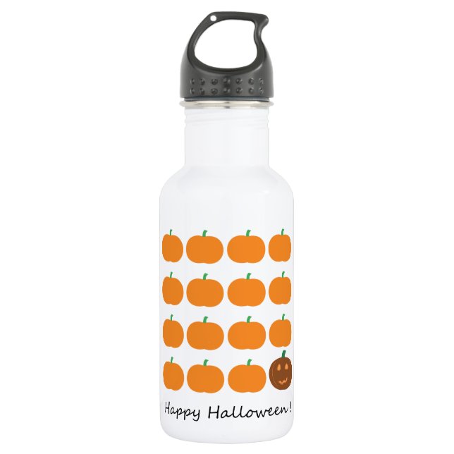 Bouteille D'eau En Acier Inoxydable Beau Patch Citrouille Halloween (Devant)