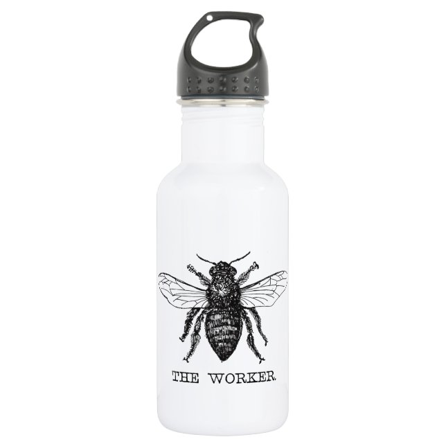 Bouteille D'eau En Acier Inoxydable Bee Worker Honey Black Bumblebee (Devant)
