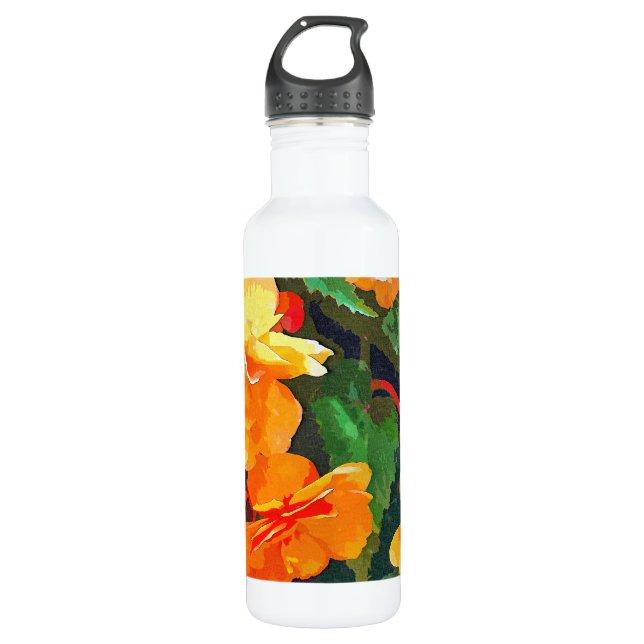 BOUTEILLE D'EAU EN ACIER INOXYDABLE BEGONIAS (Devant)