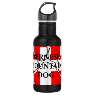 Bouteille D'eau En Acier Inoxydable ber mt dog name paw switzerland flag.png