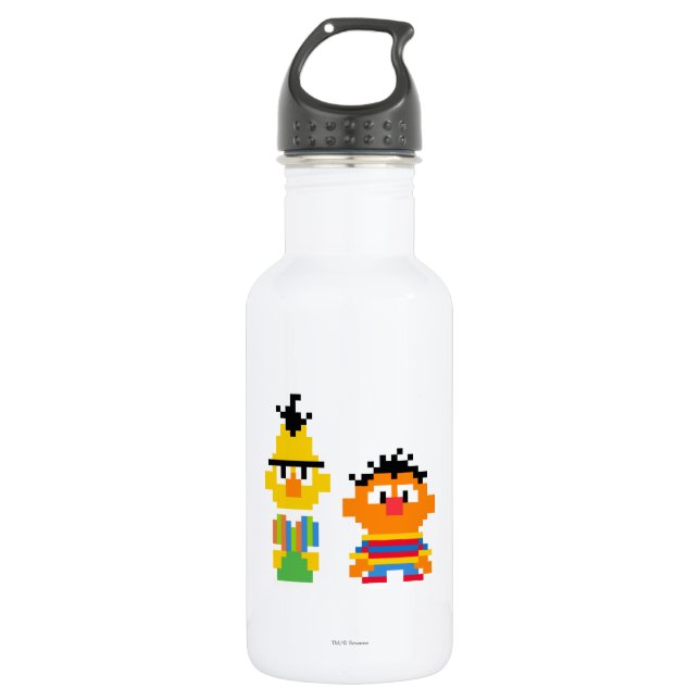 Bouteille D'eau En Acier Inoxydable Bert et Ernie Pixel Art (Devant)