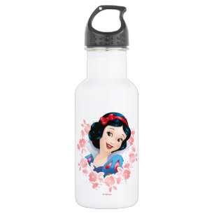 Bouteille D'eau En Acier Inoxydable Blanche-Neige Cadre floral aquarelle