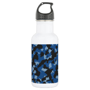 Bouteille D'eau En Acier Inoxydable Bleu classique - motif bleu de camouflage de