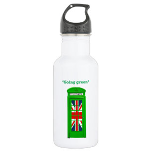 Bouteille D'eau En Acier Inoxydable Boîte téléphonique londonienne "Go green"